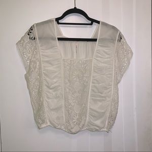 Free People Ivory Lace Blouse